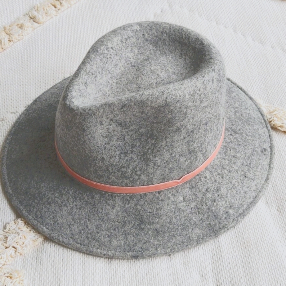 J Crew Western felt fedora with velvet trim